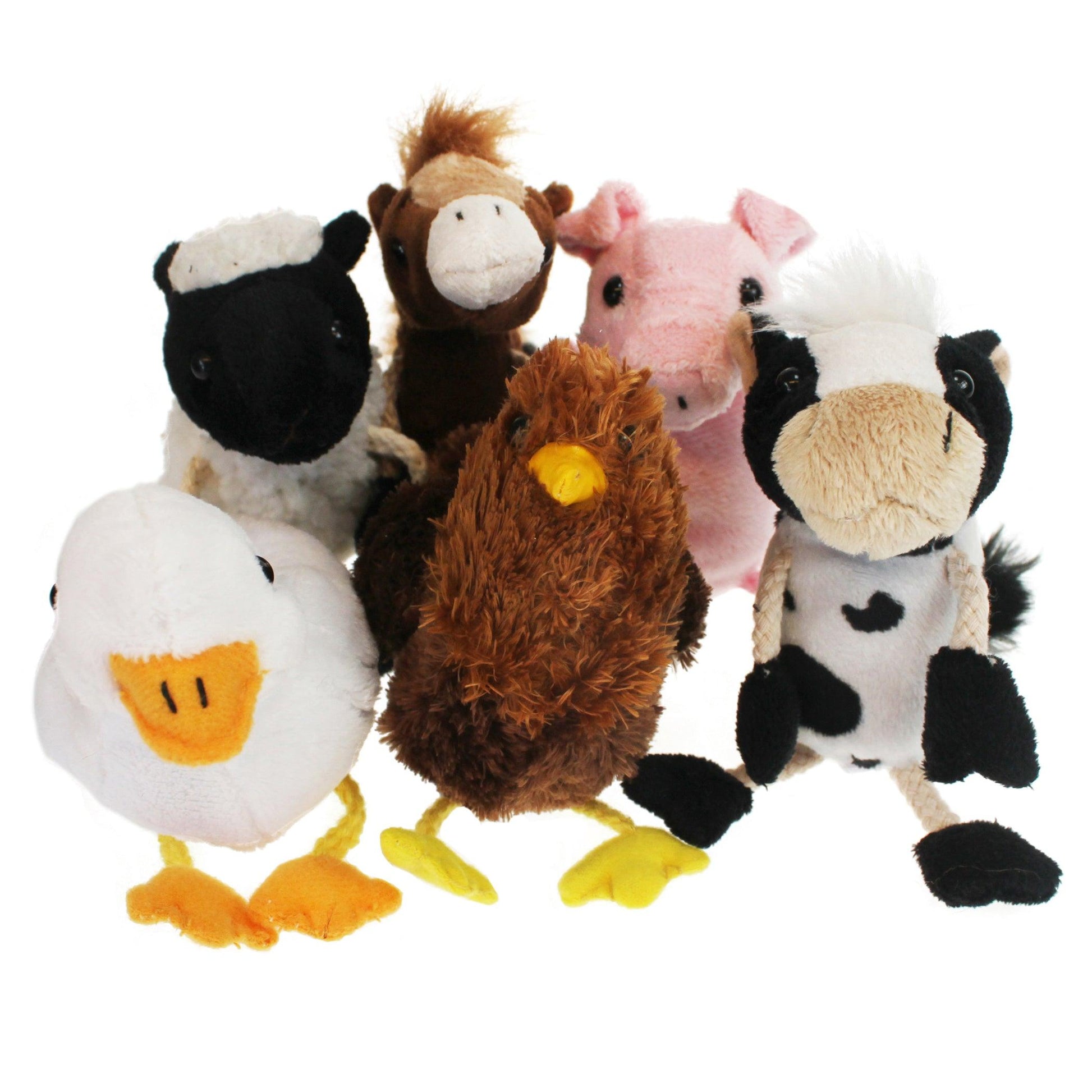 Farm Animals Finger Puppets, Set of 6 - Loomini