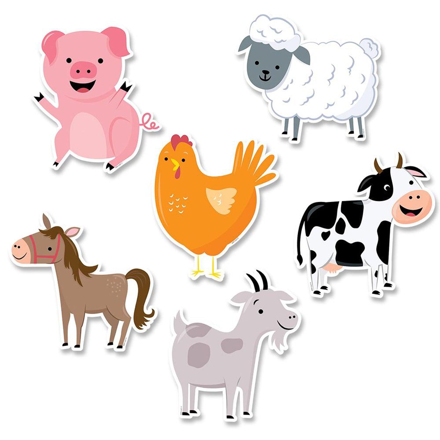 Farm Friends 6" Designer Cut-Outs, 36 Per Pack, 3 Packs - Loomini