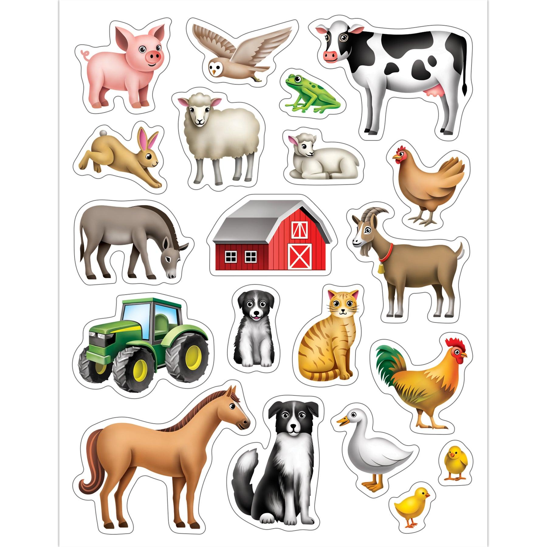 Farm Stickers, 120 Per Pack, 12 Packs - Loomini