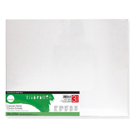 Simply White Canvas Panels Set, 16" x 20", 3-Pack