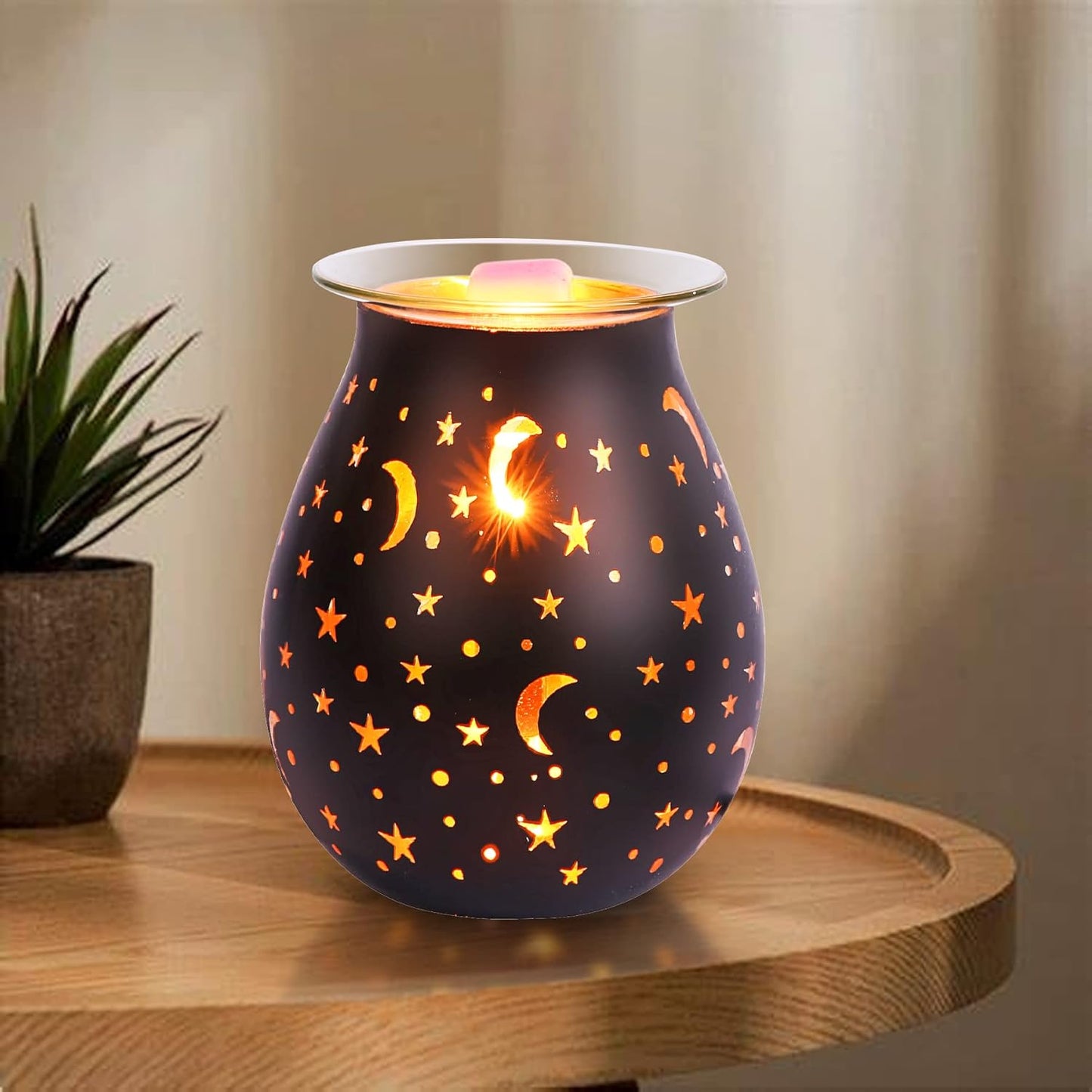 Wax Warmer for Scented Wax Melters,Glass Wax Melt Warmers Electric,Scented Wax Burner with Night Light,Wax Melter Warmer for Gifts for Mother&Office,Bedroom