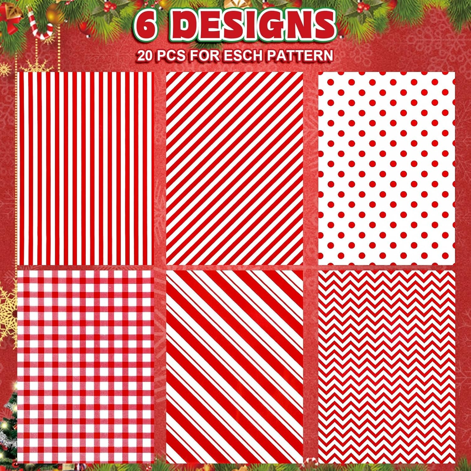 120 Sheets Minimalists Christmas Tissue Paper Plaids Dots Stripes Print Gift Wrapping Paper Red White Art Craft Paper for DIY Winter Xmas Wedding Anniversary Birthday Party Decor