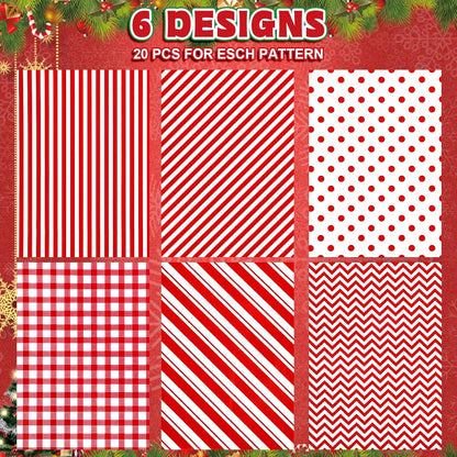 120 Sheets Minimalists Christmas Tissue Paper Plaids Dots Stripes Print Gift Wrapping Paper Red White Art Craft Paper for DIY Winter Xmas Wedding Anniversary Birthday Party Decor