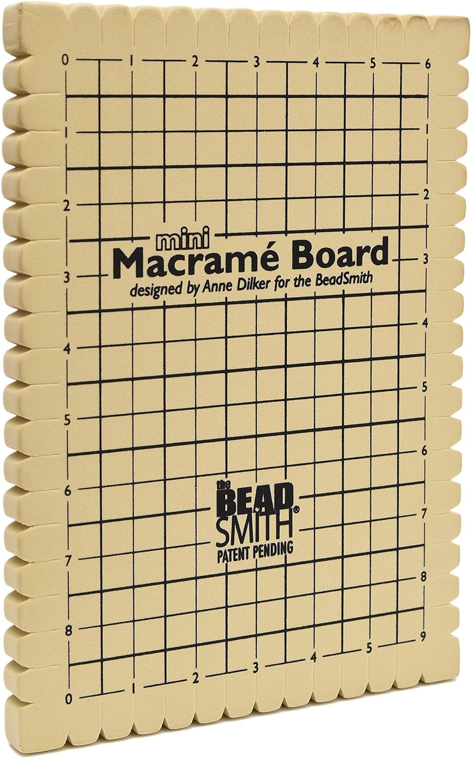 Mini Macrame Board, 7.5 X 10.5 Inches, 0.5-Inch-Thick Foam, 6 X 9" Grid for Measuring, Bracelet Project with Instructions Included, Create Macrame and Knotting Creations