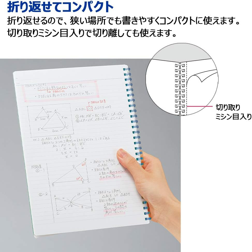 Campus Soft Ring Notebook, Semi-B5, B 6Mm Dot Ruled, 34 Lines, 40 Sheets, Blue, Set of 2, Japan Import (SU-S111BT-B)