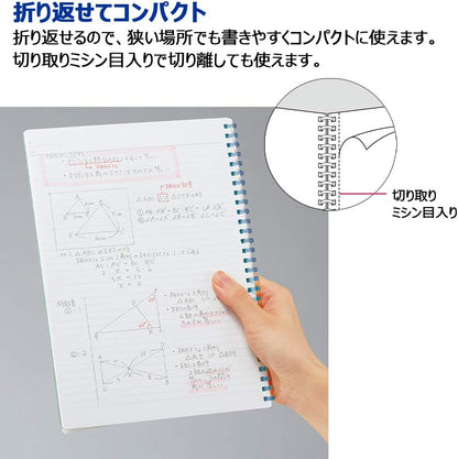 Campus Soft Ring Notebook, A5, B 6Mm Dot Ruled, 29 Lines, 50 Sheets, Green, Set of 2, Japan Import (SU-S131BT-G)