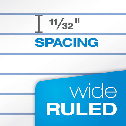 Spiral Notebook 6 Pack, 1 Subject, Wide Ruled Paper, 8 X 10-1/2 Inch, Blue, Yellow, Red, Light Blue, Green and Black, 70 Sheets (65010)