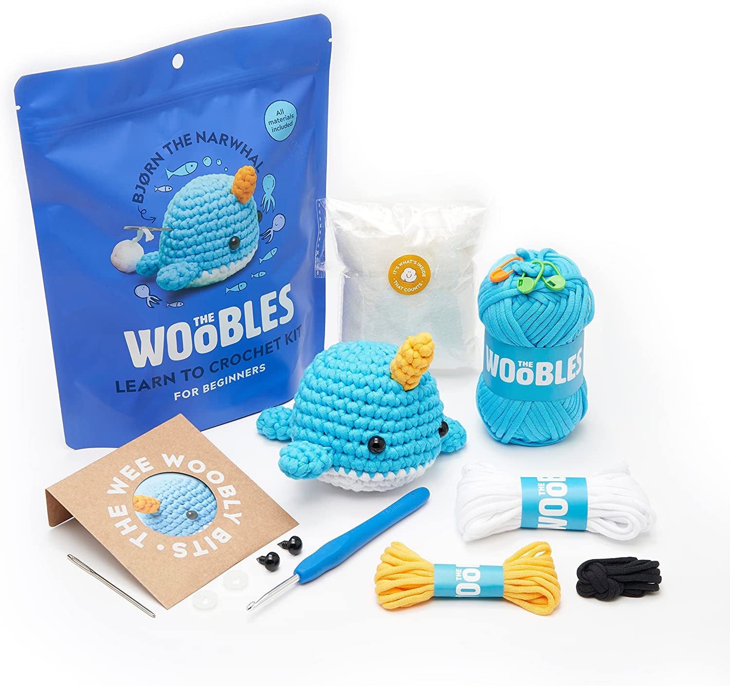 Beginners Crochet Kit with Easy Peasy Yarn as Seen on Shark Tank - with Step-By-Step Video Tutorials - Pierre the Penguin