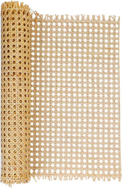 16" X5Ft Natural Rattan Cane Webbing, Woven Open Mesh Cane Net Roll for DIY Caning Furniture Decor Projects: Chair, Cabinet, Ceiling and Door(59X17 In)