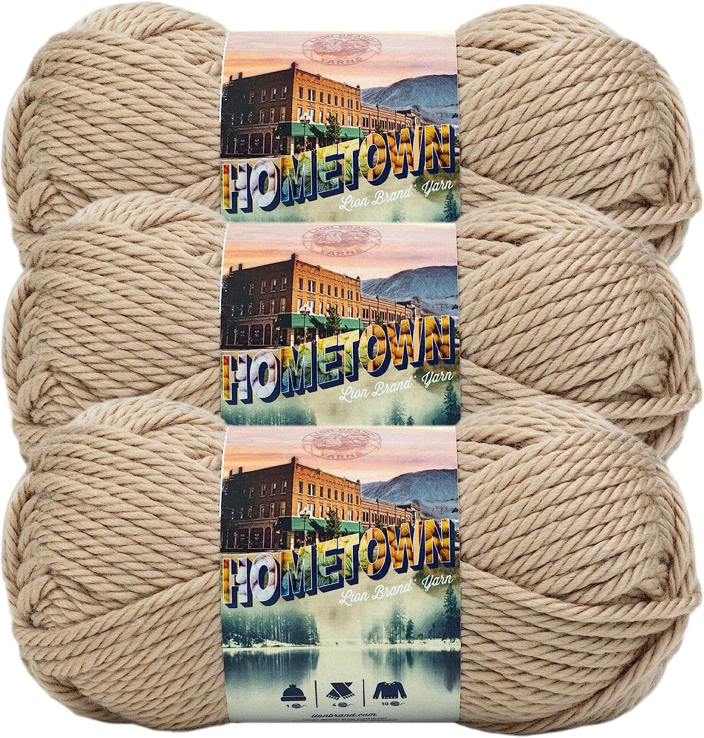 Hometown Yarn, Bulky Yarn, Yarn for Knitting and Crocheting, 1-Pack, Houston Cream