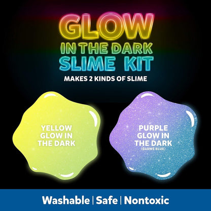 Glow-In-The-Dark Slime Kit (2062242), Yellow + Purple Glow, 4 Piece Kit