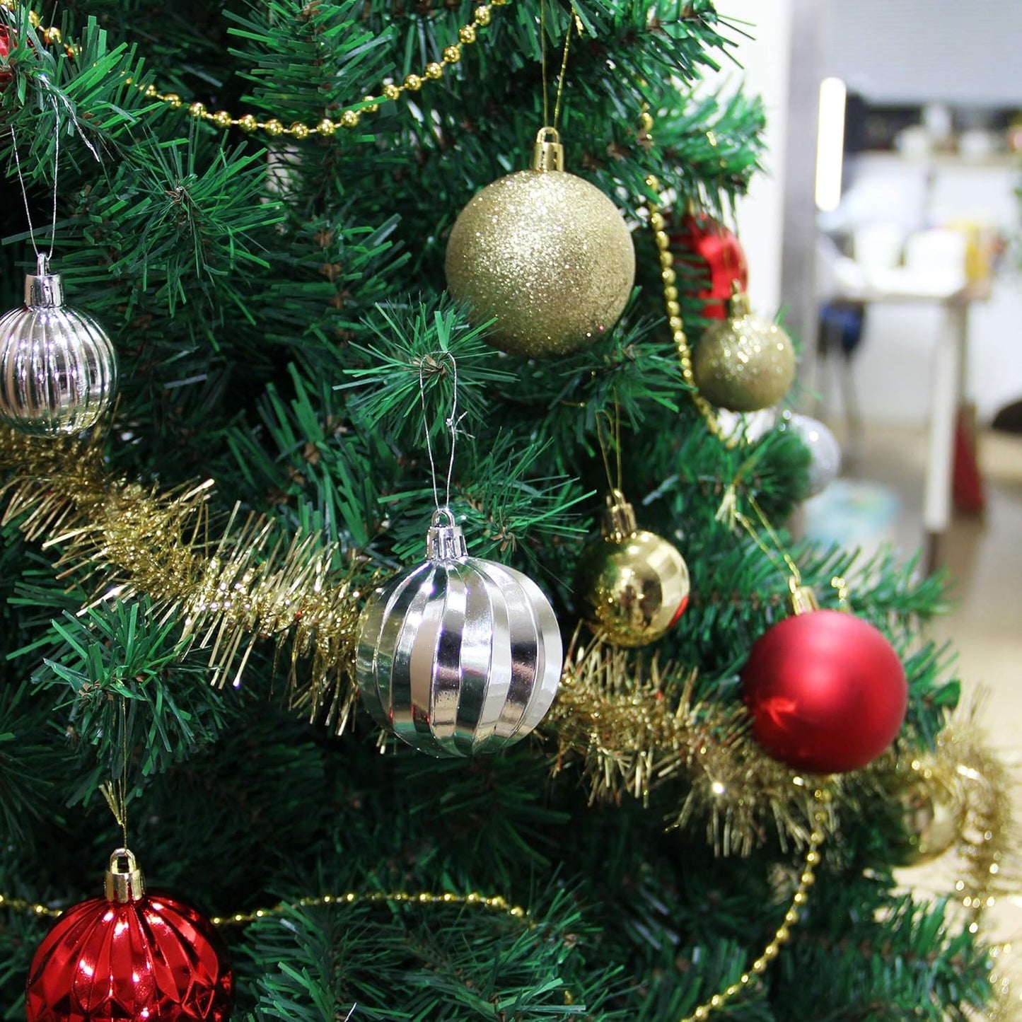 Valentines Day Balls, 20 Ct Pre-Strung Hanging Ornament Decorations, Holiday Hanging Balls Red 3.15'' for Valentine'S Day