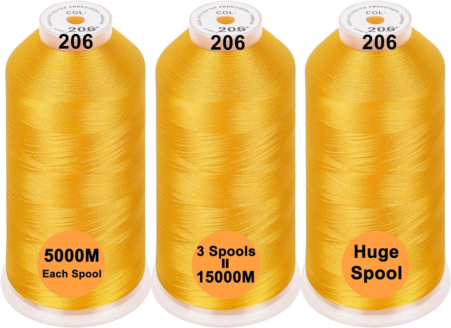 Polyester Embroidery Machine Thread Assorted Color Packs - 40 Options - 5000M Spool - for All Embroidery Machines