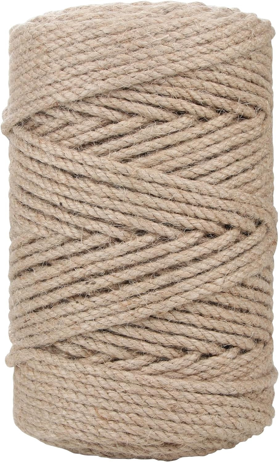 Macrame Cotton Cord 5Mm X 109 Yards,  100% Natural Handmade Colorful 4 Strands Twisted Braided Cotton Rope for Wall Hanging Plant Hangers Gift Wrapping Tapestry DIY Crafts(100M,White)