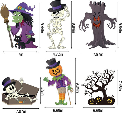 Halloween Window Clings,110+ Pieces Halloween Vinyl Double-Side Window Glass Stickers Decals for Halloween Party Decorations