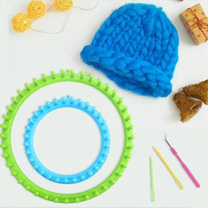20PCS round Knitting Loom Set, Circular Loom Set Hook Needles with 12 Skeins Acrylic Yarn for Hat Scarf Shawl Sweater Sock Pompom