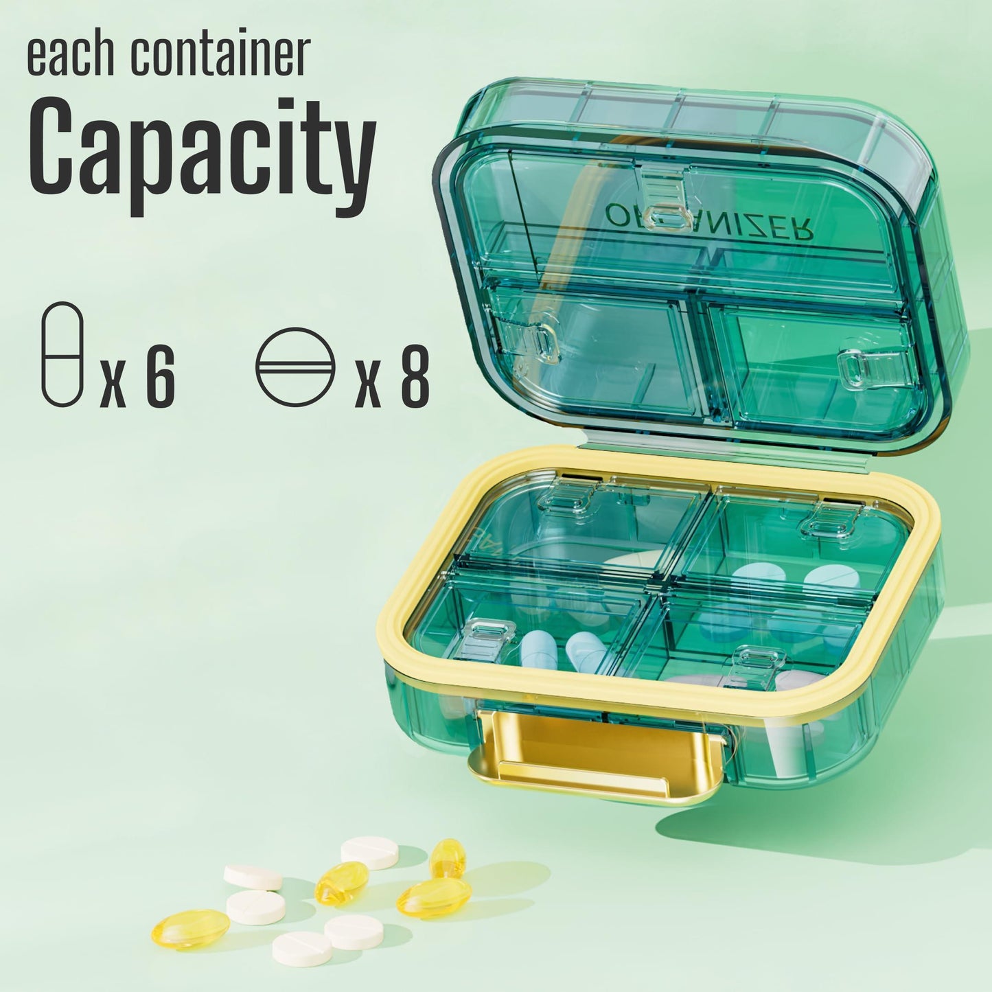 Medicine Pill Organizer Travel Cute Pill Container Small Pill Box for Purse