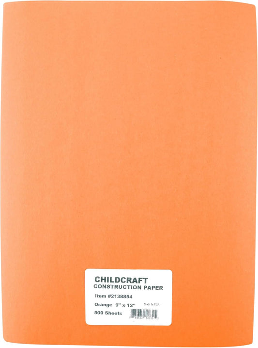 Construction Paper, 9 X 12 Inches, Orange, 500 Sheets