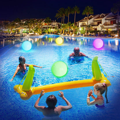 Pool Toys - 4 Pack Light up Beach Balls for Kids W/ 8 Light Modes, Pool Beach Games Balls for Outdoor or Indoor Activities, Glow in the Dark Pool Beach Decorations for Kids and Adults