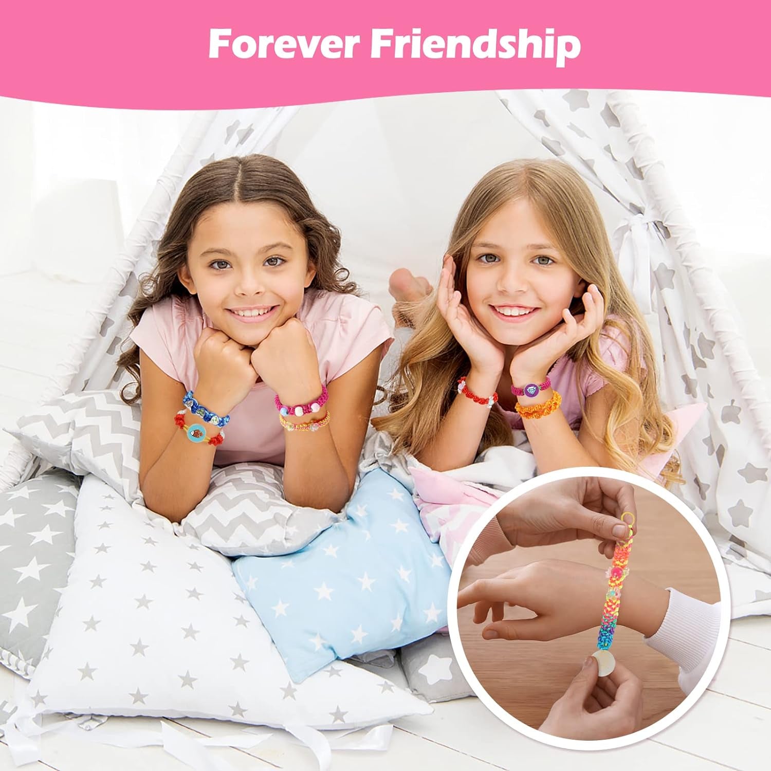 Crafts for Teen Girls Ages 8-12 Year Old Friendship Bracelet Making Kit String Maker for 6 7 8 9 10 11 12 Yr Girls, Best Christmas Birthday Gift Ideas