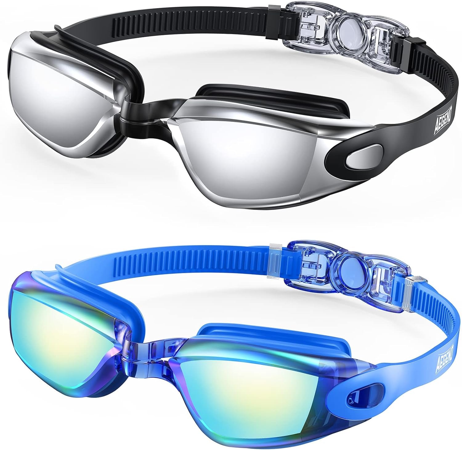 Swim Goggles, 2 Pack Swimming Goggles No Leaking Adult Men Women Youth