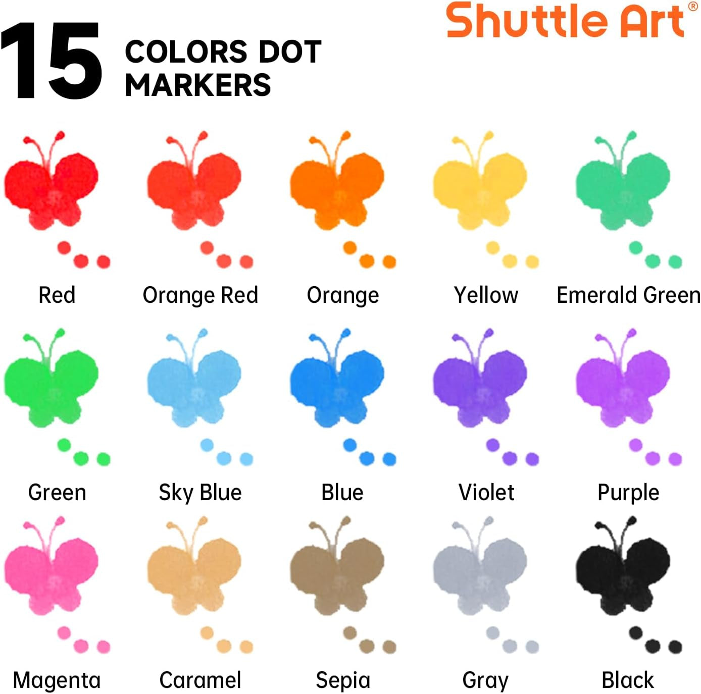 Dot Markers, 15 Colors Washable Markers for Toddlers,Bingo Daubers Supplies Kids Preschool Children, Non Toxic Water-Based