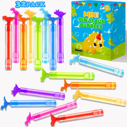 Dinosaur Goodie Bag Stocking Stuffer Fillers for Toddlers,32 Pack Mini Bubble Wands Party Favors Supplies for Kids,Small Boys Girl Prizes Treats for Christmas New Year Party Classroom Birthday Camping