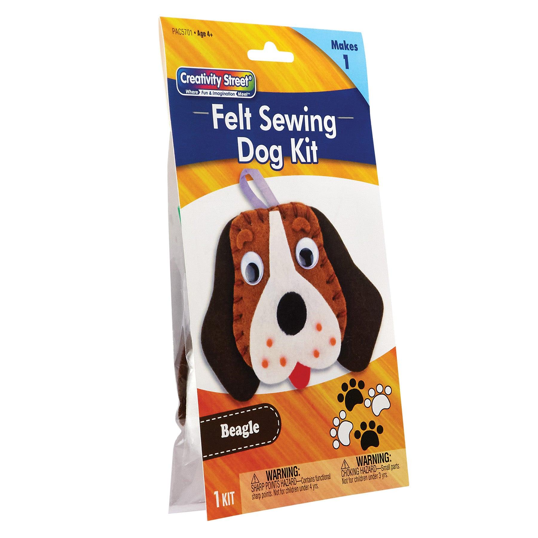 Felt Sewing Dog Kit, Beagle, 5" x 5.5" x 1", 6 Kits - Loomini