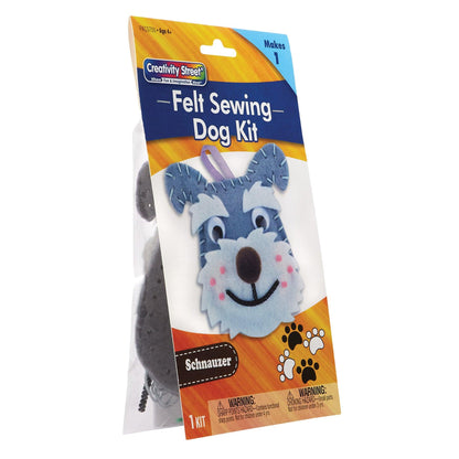 Felt Sewing Dog Kit, Schnauzer, 4.25" x 6.5" x 1", 6 Kits - Loomini