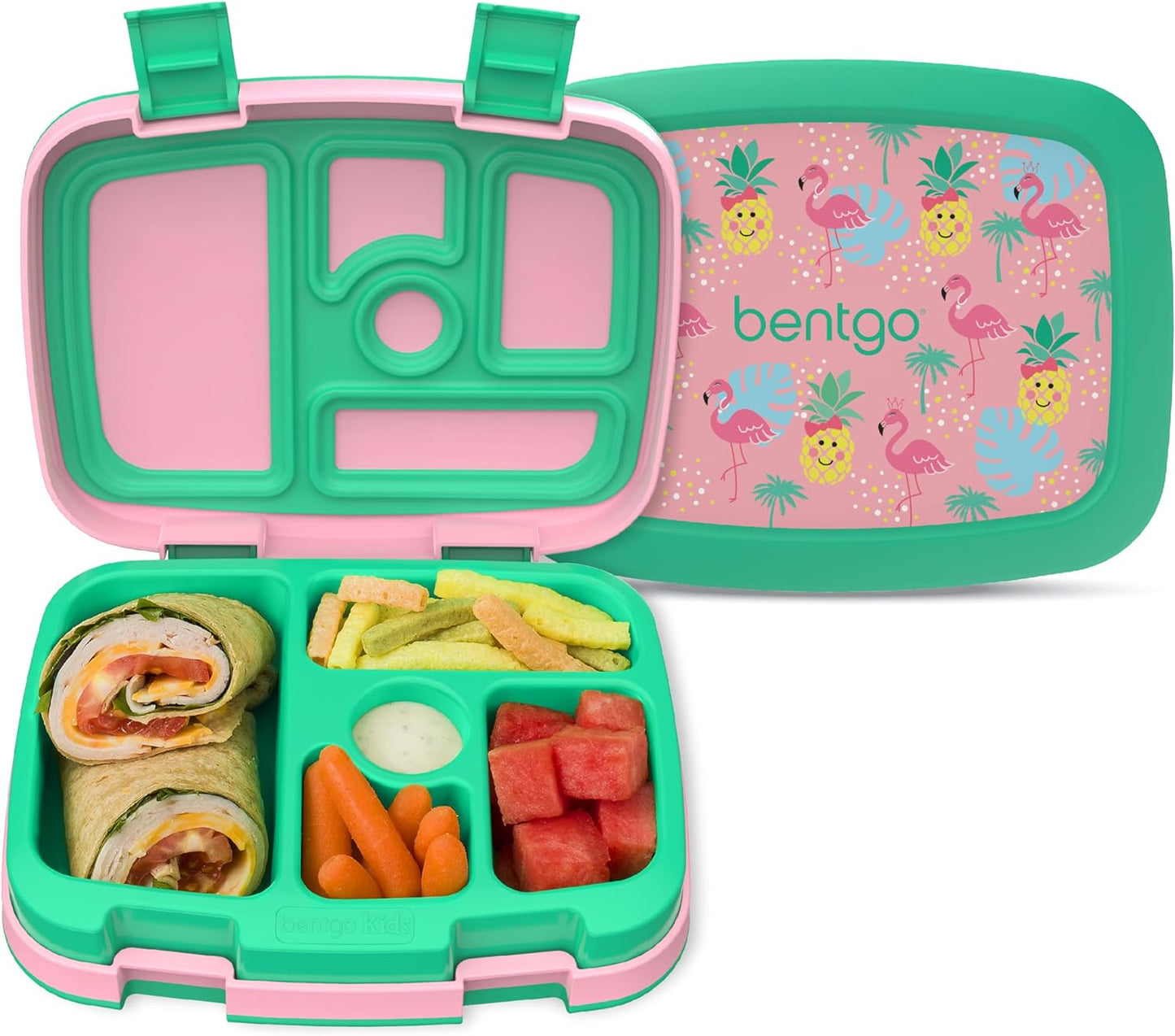® Kids Prints Leak-Proof, 5-Compartment Bento-Style Kids Lunch Box - Ideal Portion Sizes for Ages 3-7, Durable, Drop-Proof, Dishwasher Safe, & Made with Bpa-Free Materials (Dinosaur)