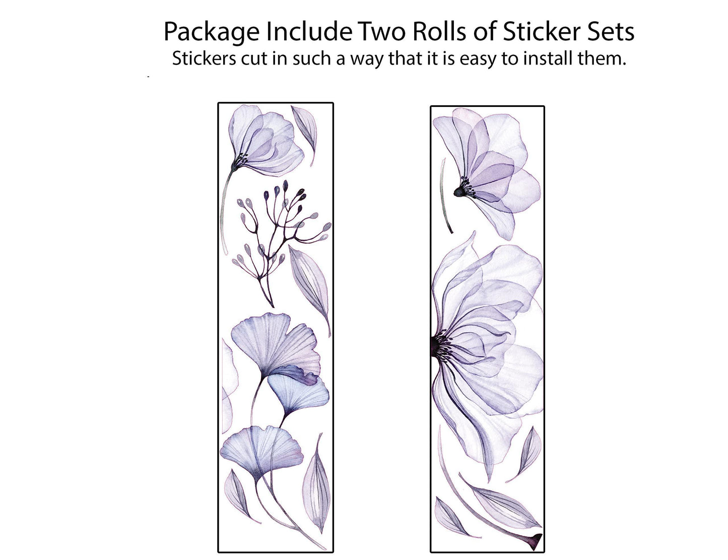 Flower Wall Decals Peel and Stick   Floral Vinyl Sticker Mural   Wall Flower