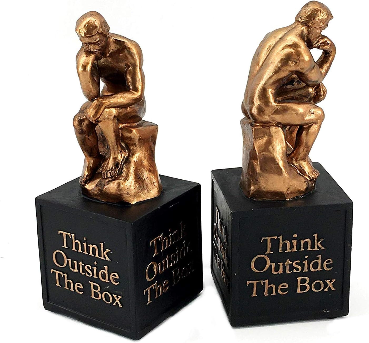  Rodin'S Thinker Bookends Vintage Cool Creative Idea outside the Box Cute Modern Abstract Sculpture Unique Book Ends Holder Stopper Library Shelves Aesthetic Boho Home Decor Accents