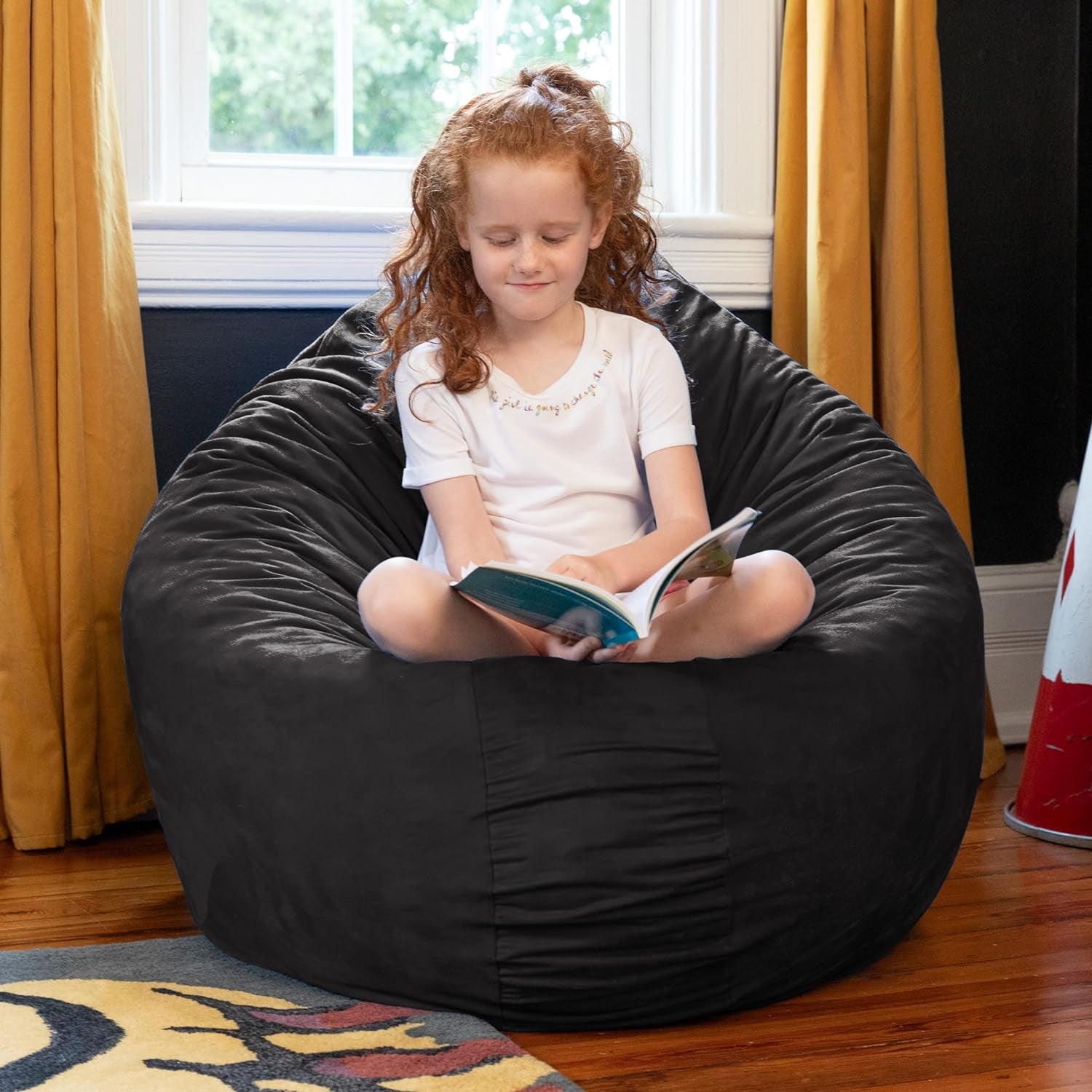 Cocoon 4 Foot Bean Bag Chair, Black