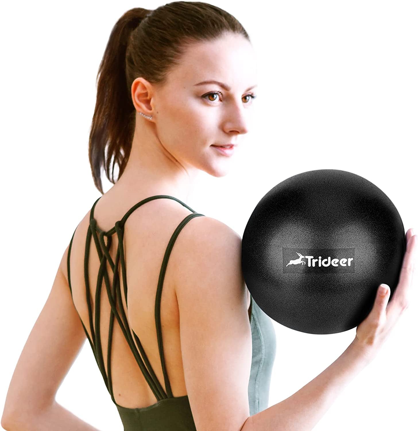 Pilates Ball 9 Inch Core Ball, Small Exercise Ball with Exercise Guide Barre Ball Mini Yoga Ball for Pilates, Yoga, Core Training, Physical Therapy, Balance, Stability, Stretching