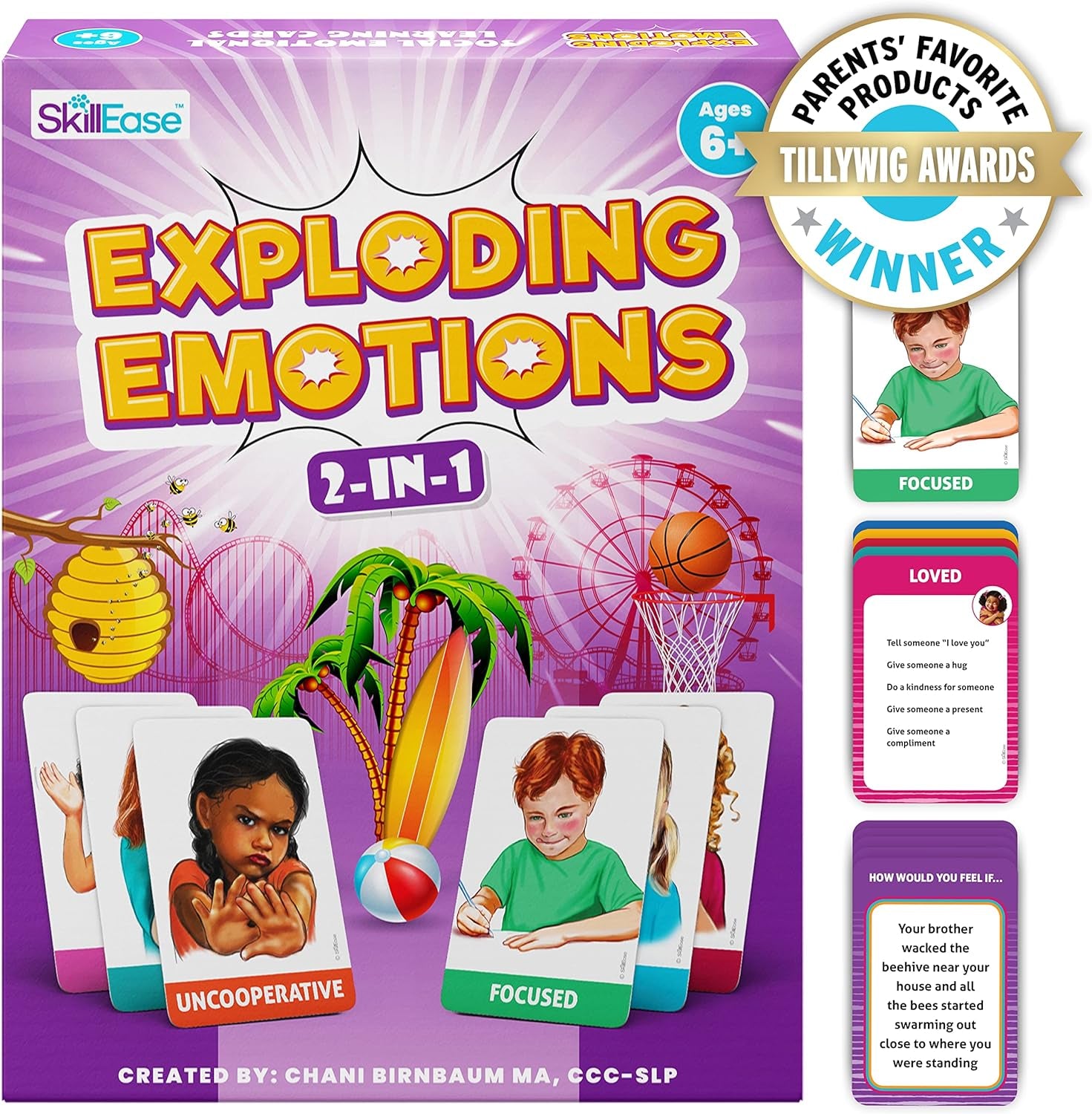 Exploding Emotions Flashcards and Game: 2 in 1, Social Emotional Learning, Emotion and Feeling Cards for Kids, Teaches Social Skills in a Hilarious Family Game, Autism Game for Therapy