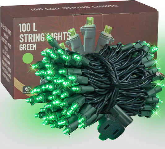 St. Patrick'S Day String Lights, 100 LED 33FT Waterproof Connectable String Lights, 120V UL Certified Christmas Decorations for Garden Yard Indoor Outdoor (Green)