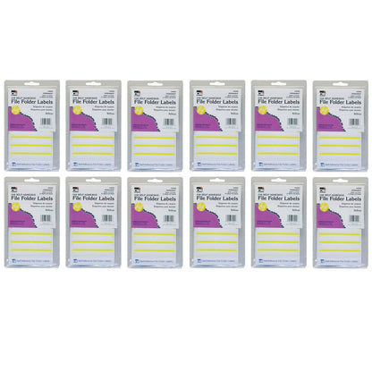 File Folder Labels, Yellow, 248 Per Pack, 12 Packs - Loomini