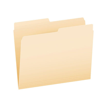 File Folders, Letter Size, Manila, 1/2 Cut, Box of 100 - Loomini