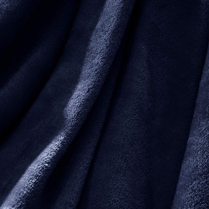 Fleece Ultra Soft Large Blanket Throw Bedspread Anti Static for Sofa Couch Bed Camping Travel Fluffy Cozy Warm Lightweight Microfiber Navy Blue 50 x60 - Loomini