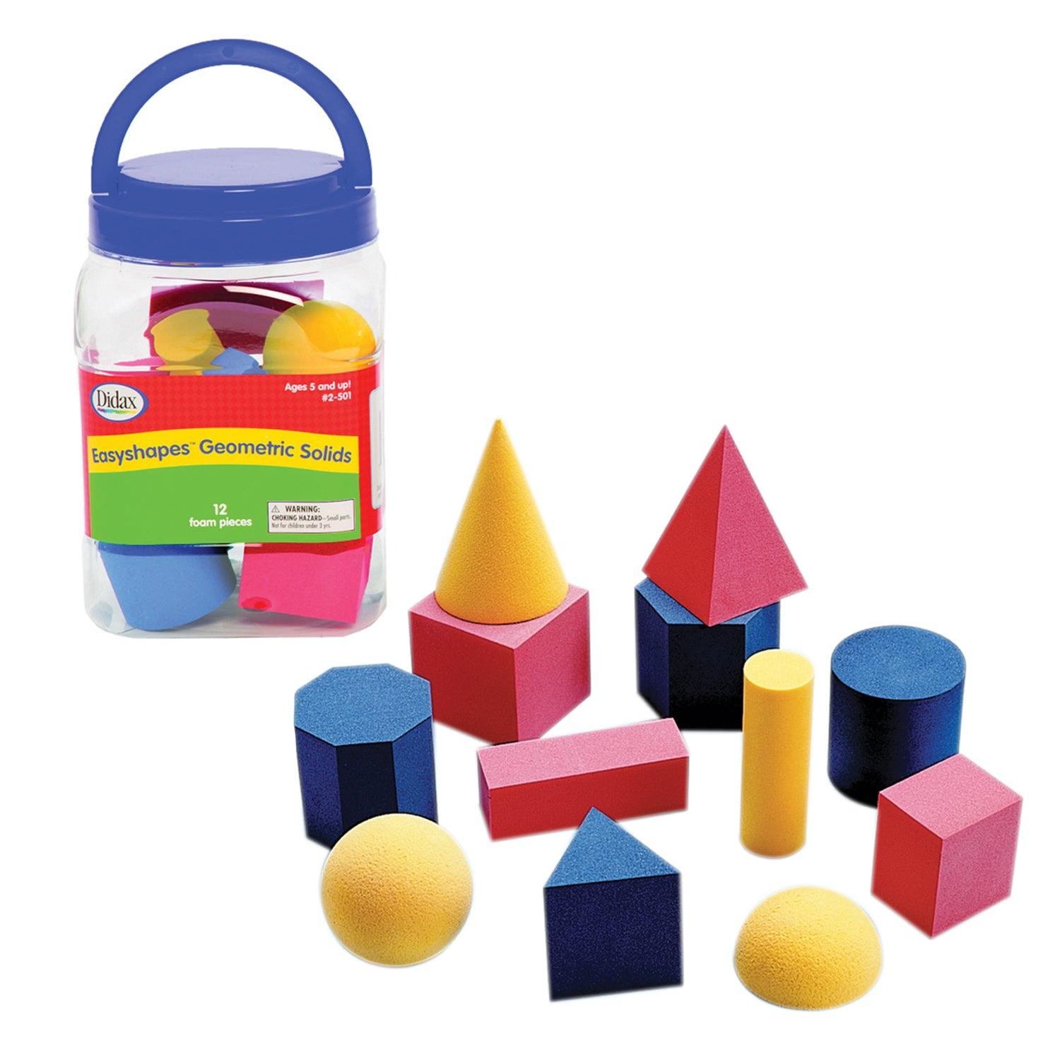 Foam Geometric Solids, 12 Pieces - Loomini