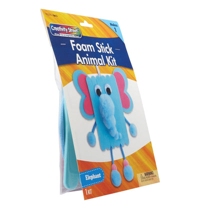 Foam Stick Animal Kit, Elephant, 7.75" x 11" x 1.25", 6 Kits - Loomini