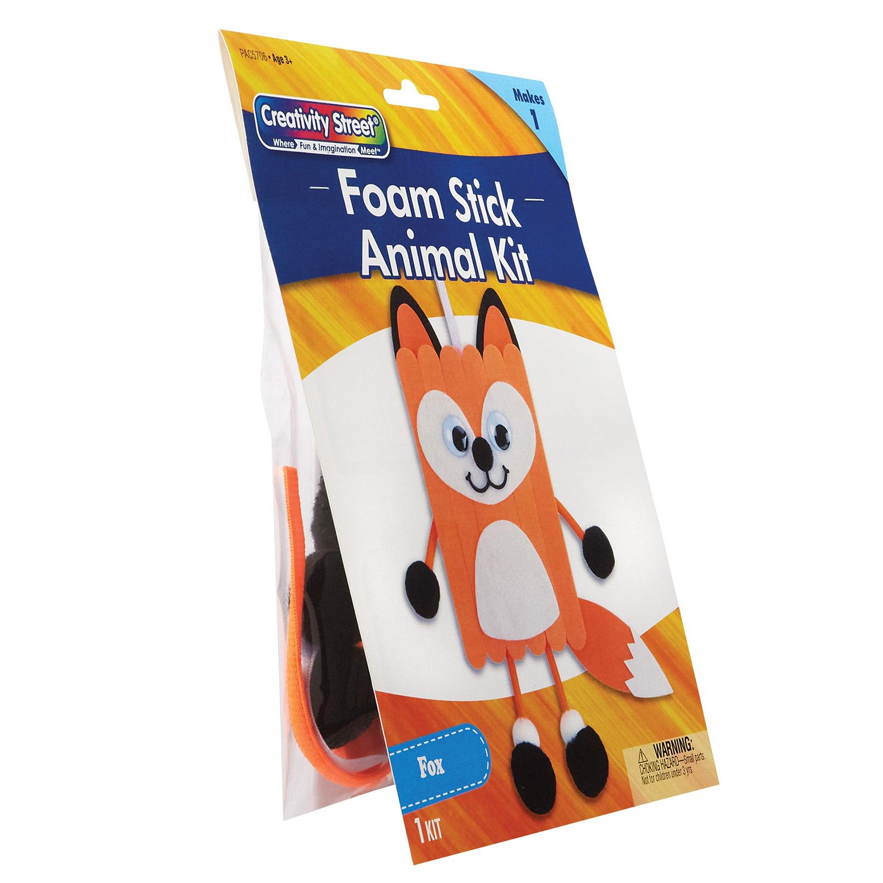 Foam Stick Animal Kit, Fox, 6.75" x 11" x 1", 6 Kits - Loomini