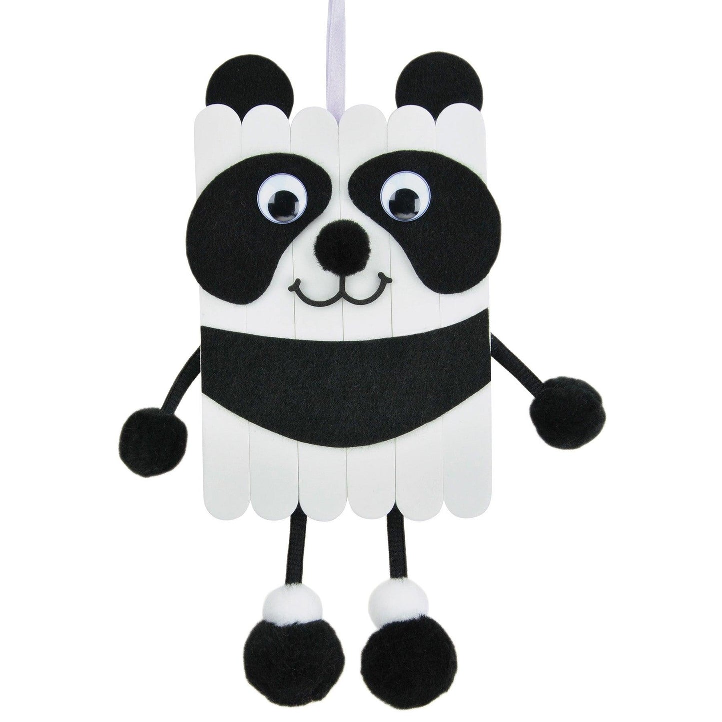 Foam Stick Animal Kit, Panda, 7" x 11.25" x 1", 6 Kits - Loomini