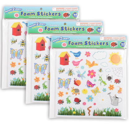 Foam Stickers, Garden, 168 Per Pack, 3 Packs - Loomini