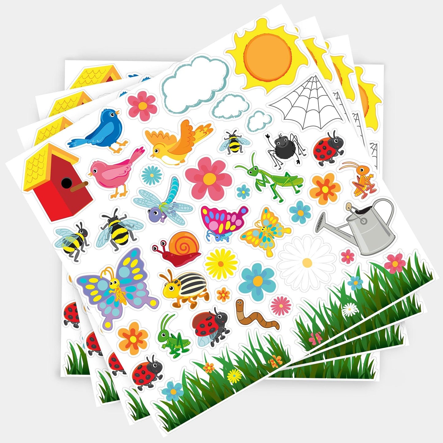 Foam Stickers, Garden, 168 Per Pack, 3 Packs - Loomini