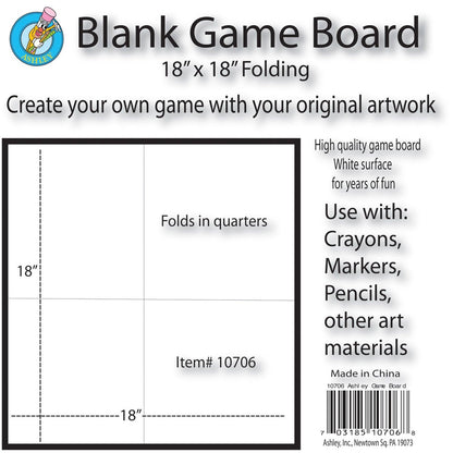 Folding Blank Game Board, 18" x 18", Pack of 3 - Loomini