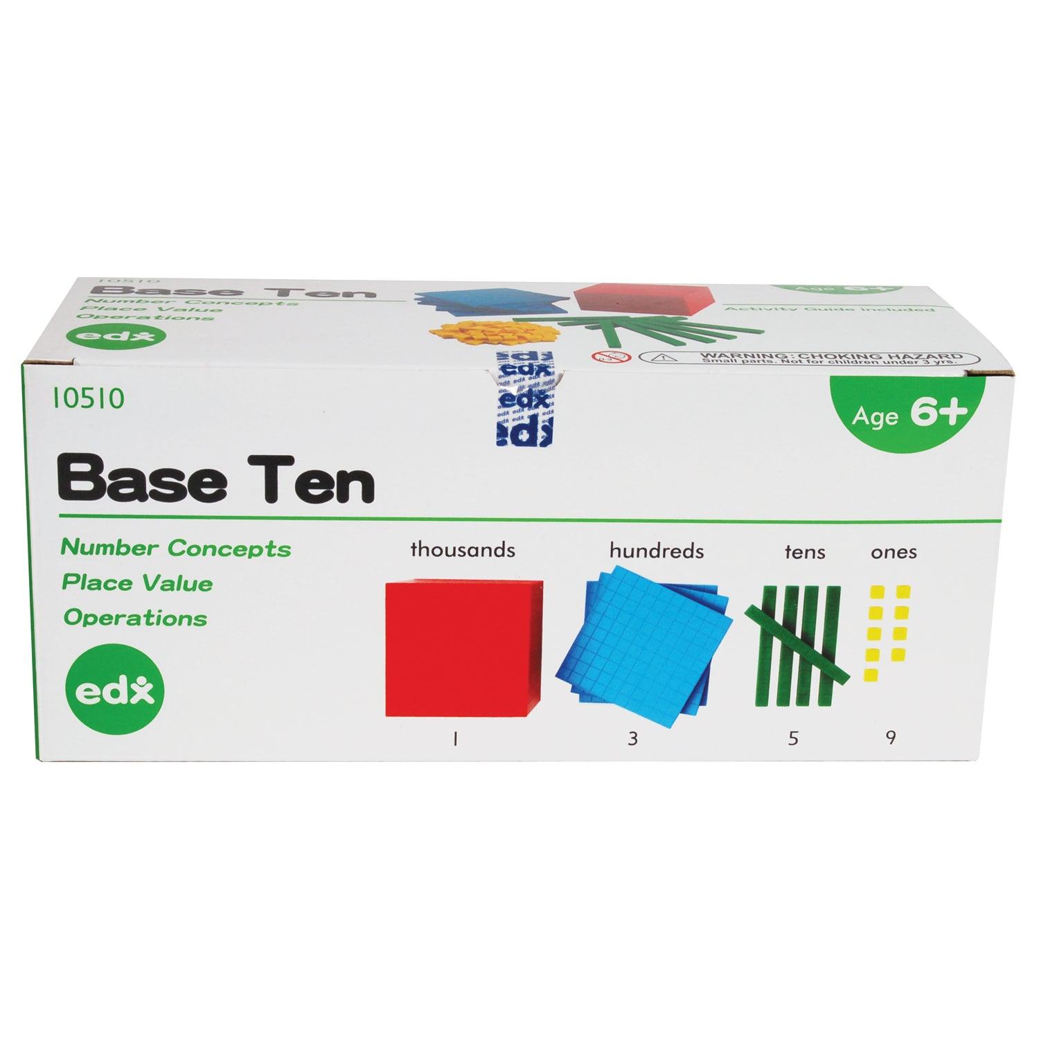 Four Color Plastic Base Ten Set - 121 Pieces - Loomini