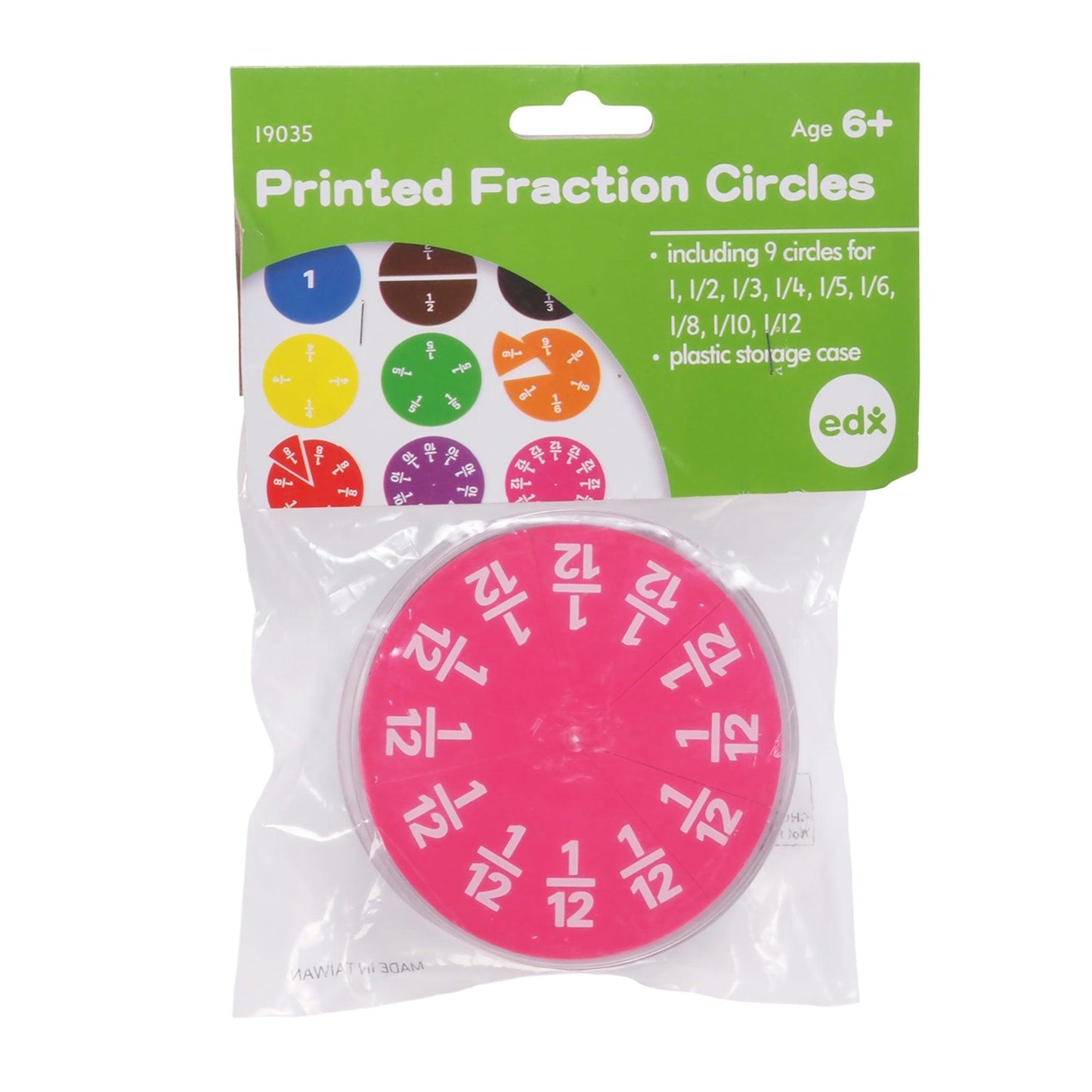 Fraction Circles - 9 Values & Colors - 51 Per Set - 3 Sets - Loomini