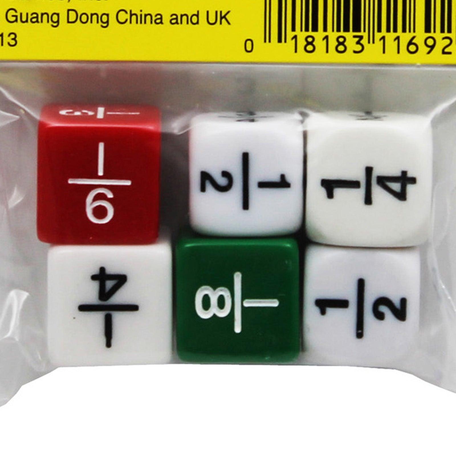 Fraction Dice Set, 6 Per Set, 6 Sets - Loomini