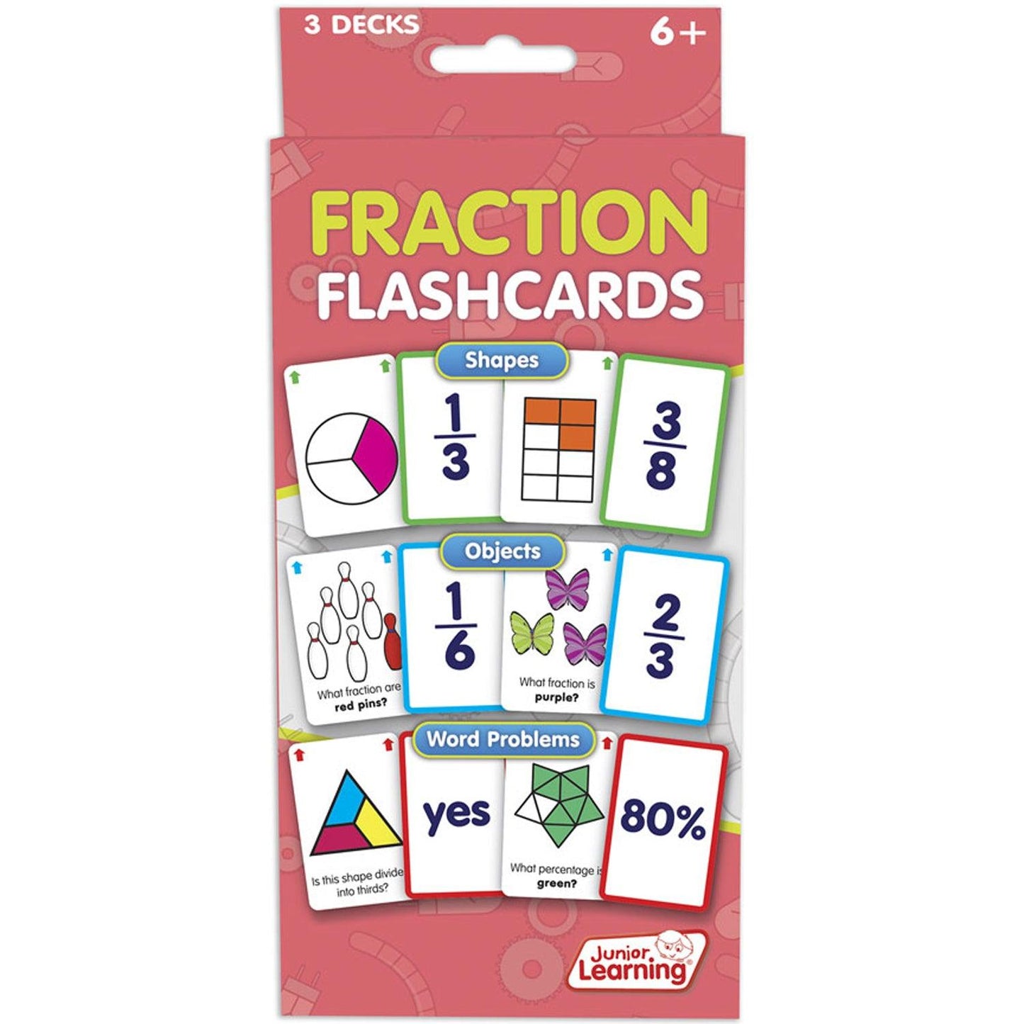 Fraction Flashcards, 3 Sets Per Pack, 3 Packs - Loomini